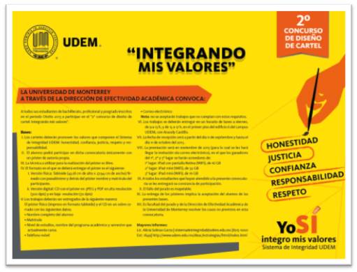 "Integrando mis valores" Convocatoria